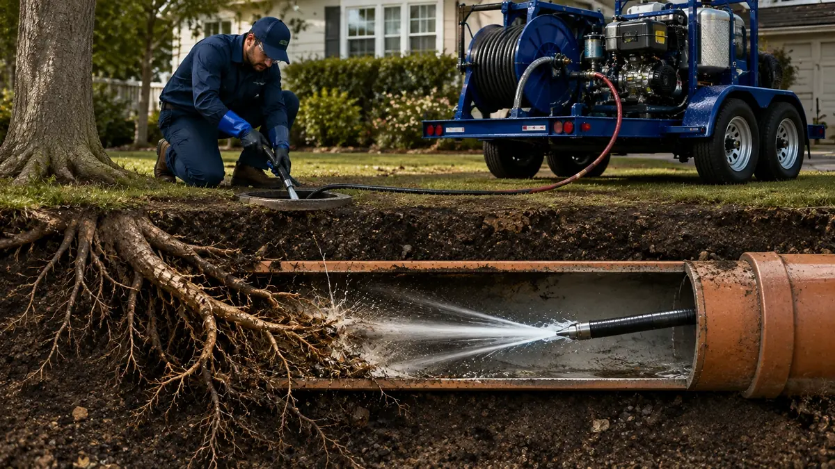Tree Root Removal with Hydro Jetting in Inyokern